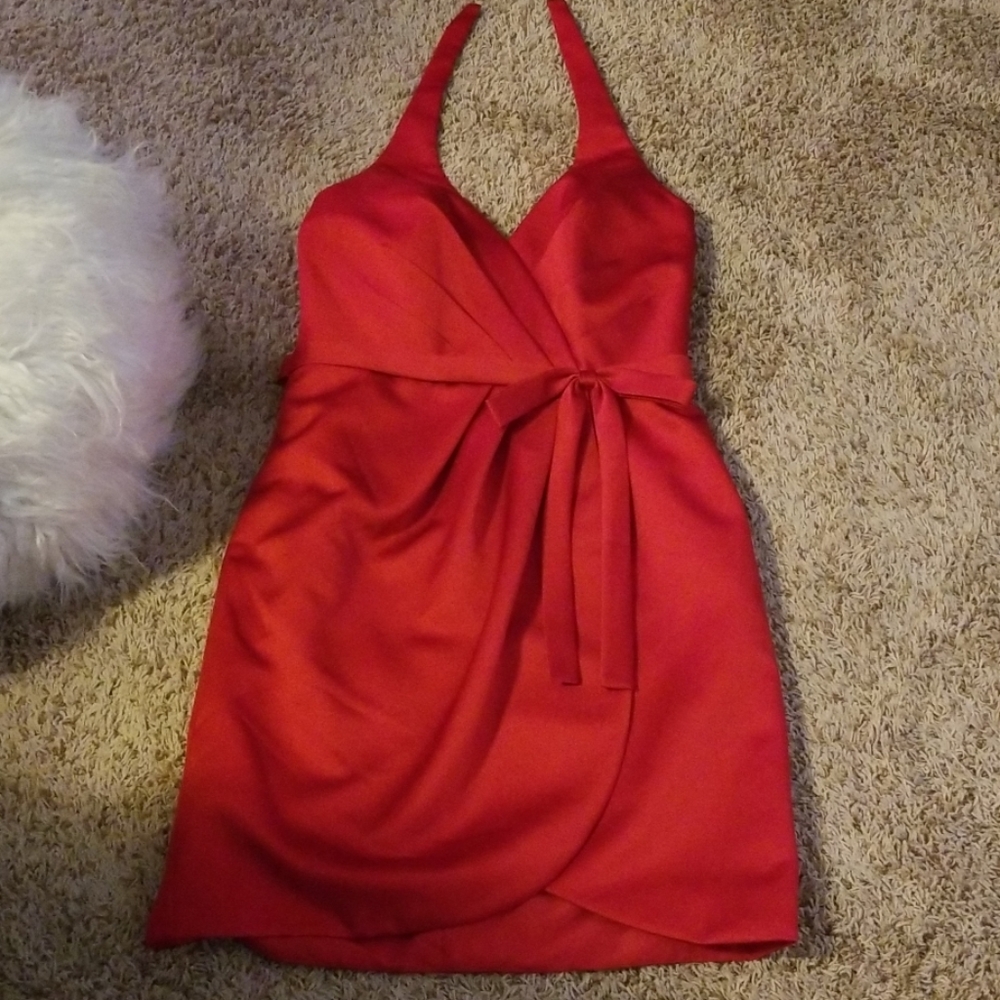 Alfred Angelo red satin party dress